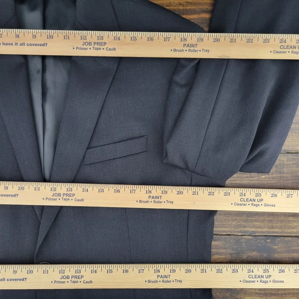 Pronto Uomo Platinum Men's Sport Coat Blazer Two‎ Button Charcoal Gray 44R Wool
